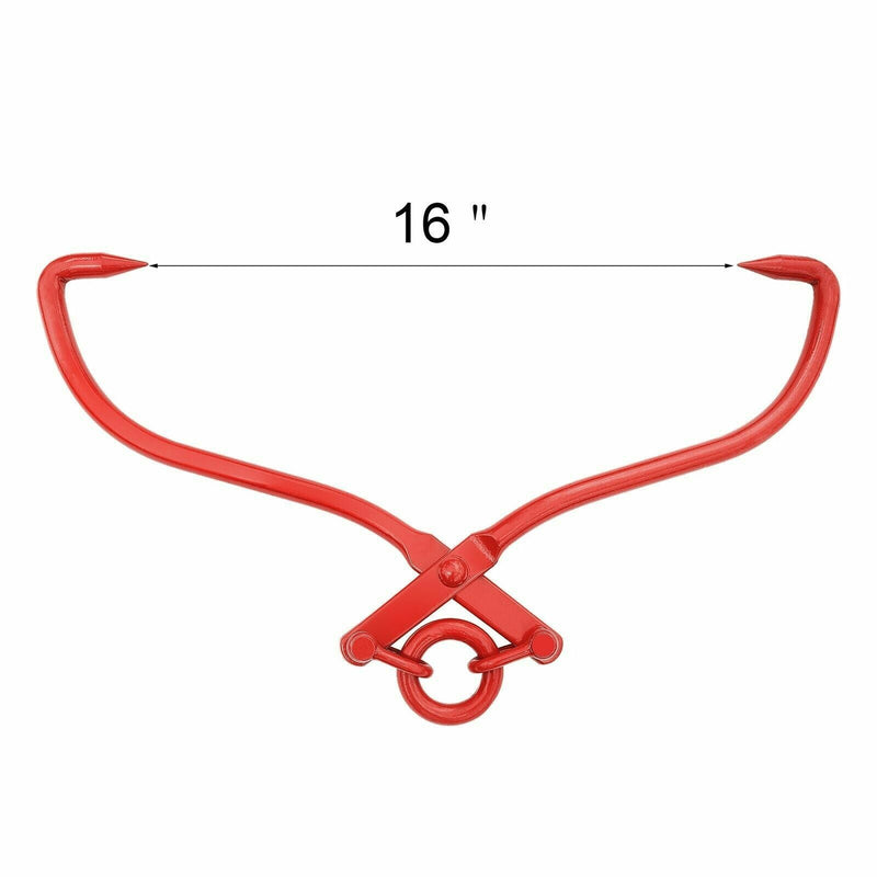 16-Inch Skidding Tongs with Ring Red Steel Log Lifting Dragging Log Tongs - Fry's Superstore