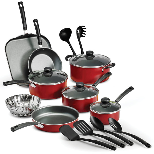 18 Piece Non-stick Cookware Set, Tramontina Primaware, Red - Fry's Superstore
