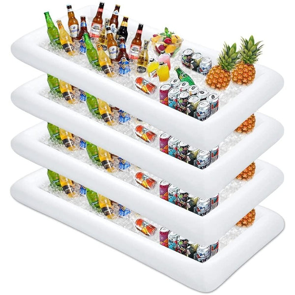 4 PACK Inflatable Ice Serving Bar Pool Party Buffet Drink Cooler, Ice Tray - Fry's Superstore