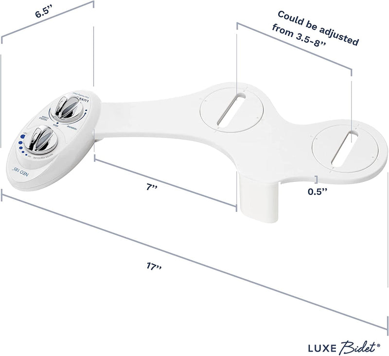 LUXE Bidet Toilet Attachment w/ Self-cleaning Dual Nozzle and Easy Water Pressure Adjustment - Fry's Superstore