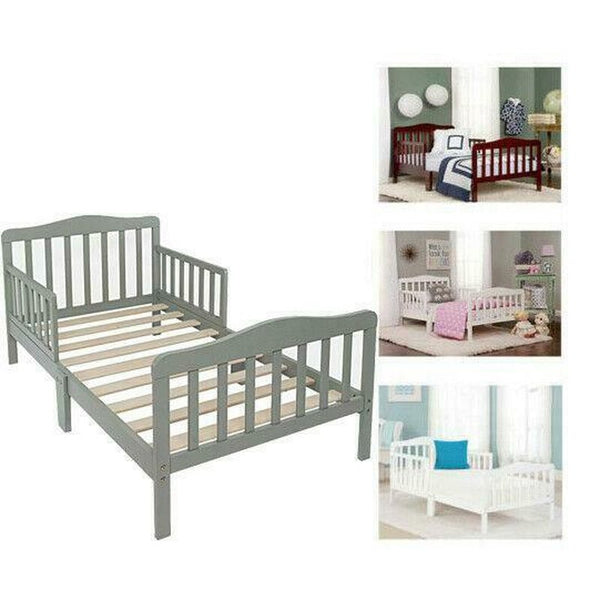 Toddler Size Wood Bed for Kids With Safety Guardrails - Fry's Superstore