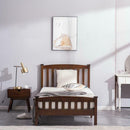 Twin-Size Wooden Bed Frame Walnut - Fry's Superstore