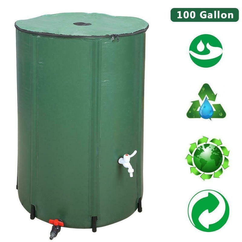 100 Gallon Folding Rain Barrel Water Collector Green - Fry's Superstore