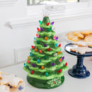 15in Pre-lit Hand-Painted Ceramic Tabletop Christmas Tree with 64 Multicolored Lights - Green - Fry's Superstore