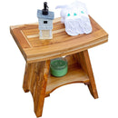 18" Serenity Natural Wood Shower Stool, Side Table - Fry's Superstore