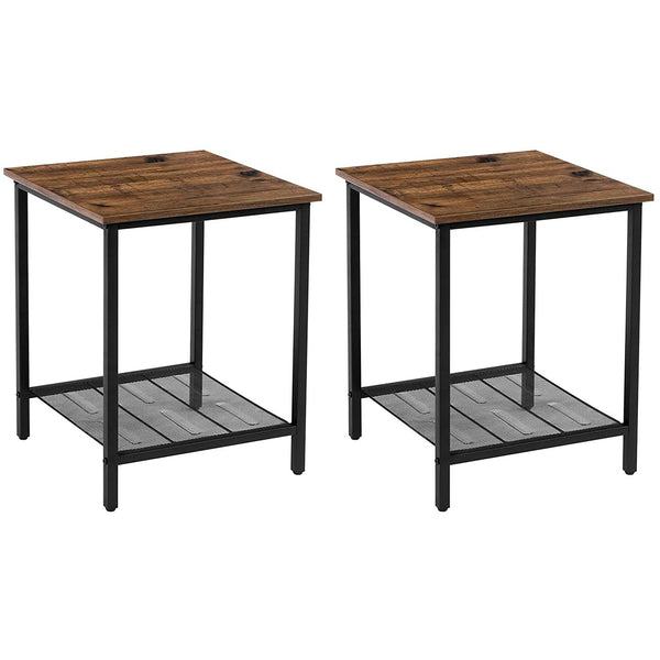 2-Pack Steel Frame Living Room End Tables, Bedroom Nightstands - Fry's Superstore