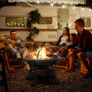 22-inch Fire Pit Steel Wood Burning Small Fire Pit with Spark Screen Log Grate Poker - Fry's Superstore