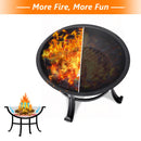 22-inch Fire Pit Steel Wood Burning Small Fire Pit with Spark Screen Log Grate Poker - Fry's Superstore