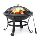 22-inch Fire Pit Steel Wood Burning Small Fire Pit with Spark Screen Log Grate Poker - Fry's Superstore