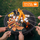 22-inch Fire Pit Steel Wood Burning Small Fire Pit with Spark Screen Log Grate Poker - Fry's Superstore