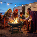 22-inch Fire Pit Steel Wood Burning Small Fire Pit with Spark Screen Log Grate Poker - Fry's Superstore