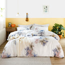 3-Piece Duvet Bedding Cover Set 100% Cotton with Zipper Ties 2 Pillowcases - Fry's Superstore