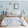 3-Piece Duvet Bedding Cover Set 100% Cotton with Zipper Ties 2 Pillowcases - Fry's Superstore