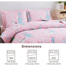 3-Piece Kids Pink Summer Comforter Quilt Bedspread, Girls Alpaca Cactus Theme - Fry's Superstore