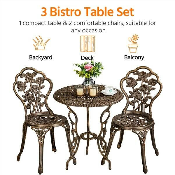 3 Piece Patio Bistro Table Set - Fry's Superstore