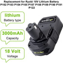 3.0Ah 18 Volt P102 Battery Replacement for Ryobi 18V Battery Lithium One+ Plus, 2 Pack - Fry's Superstore