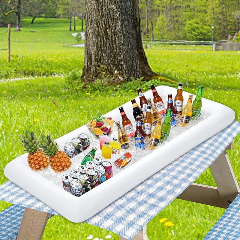 4 PACK Inflatable Ice Serving Bar Pool Party Buffet Drink Cooler, Ice Tray - Fry's Superstore
