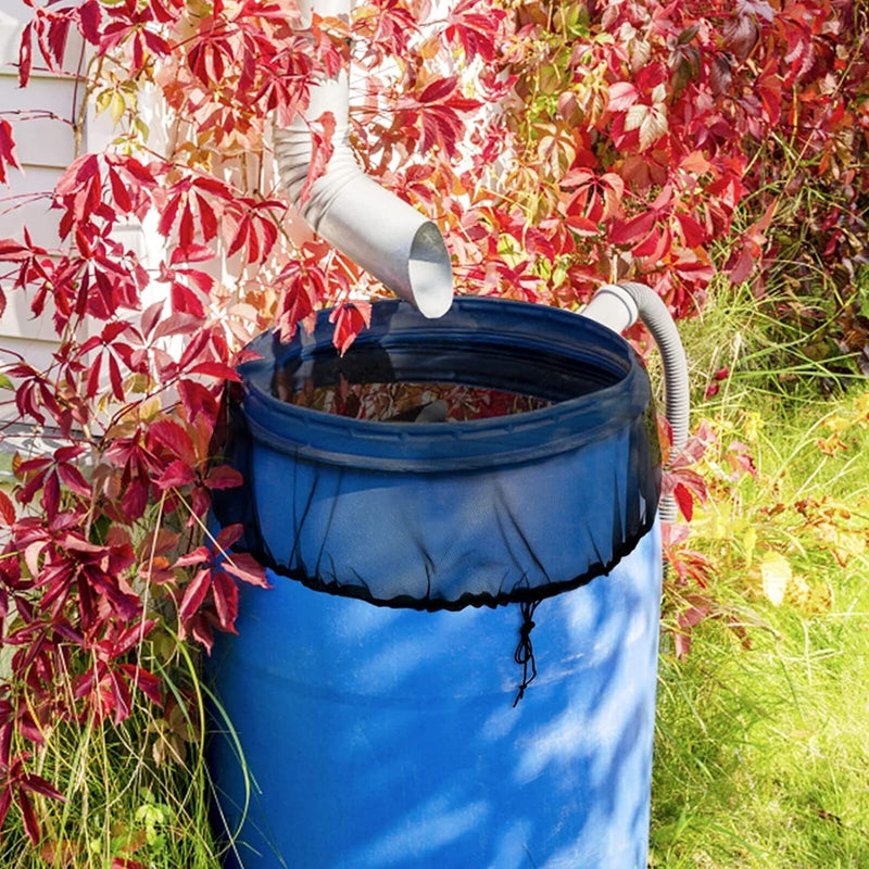 4 Pcs Mesh Netting Rain Barrel Cover with Drawstring - Fry's Superstore