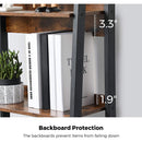 4-Tier Home Office Ladder Bookshelf, Rustic Brown and Black - Fry's Superstore