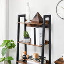 4-Tier Home Office Ladder Bookshelf, Rustic Brown and Black - Fry's Superstore