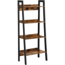 4-Tier Home Office Ladder Bookshelf, Rustic Brown and Black - Fry's Superstore