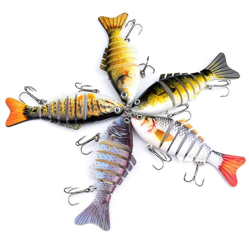 5pcs 4-inch Bass Fishing Lure Swimbait Fish Bait, Multi-Jointed - Fry's Superstore