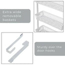 6 Basket Over The Door Pantry Organizer Rack, Steel & Resin Construction - Fry's Superstore