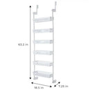 6 Basket Over The Door Pantry Organizer Rack, Steel & Resin Construction - Fry's Superstore