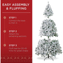 6 Ft Premium Snow Flocked Artificial Holiday Christmas Pine Tree - Fry's Superstore