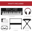 61-Key Beginners Electronic Keyboard Piano Set with Lighted Keys, LCD Screen, Headphones - Fry's Superstore