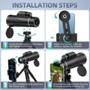 80x100 High Powered Handheld Monocular Telescope with Tripod, Night Vision, Smartphone Adapter - Fry's Superstore