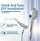 High Pressure All Metal Handheld Shower Head with Hose and Brass Holder - Polished Chrome