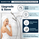 High Pressure All Metal Handheld Shower Head with Hose and Brass Holder - Polished Chrome