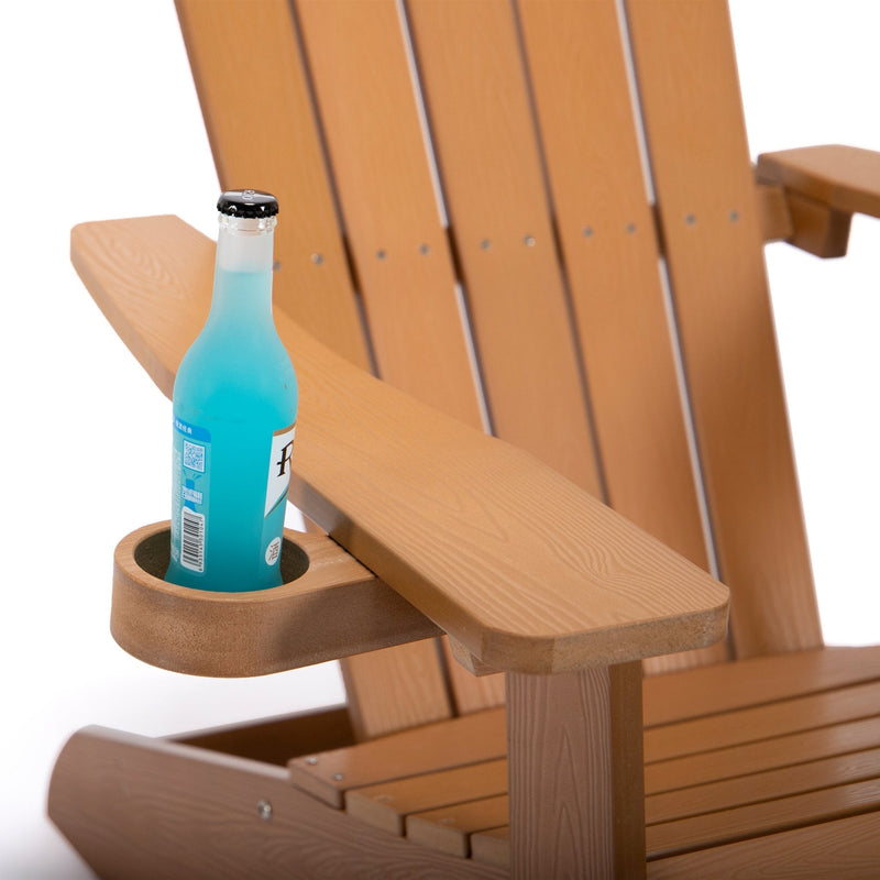 Adirondack Backyard All-Weather Outdoor Chair Painted Seating with Cup Holder - Fry's Superstore