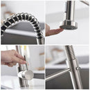 Brushed Nickel Kitchen Faucet Sink Single Lever with Pull Down Sprayer - Fry's Superstore