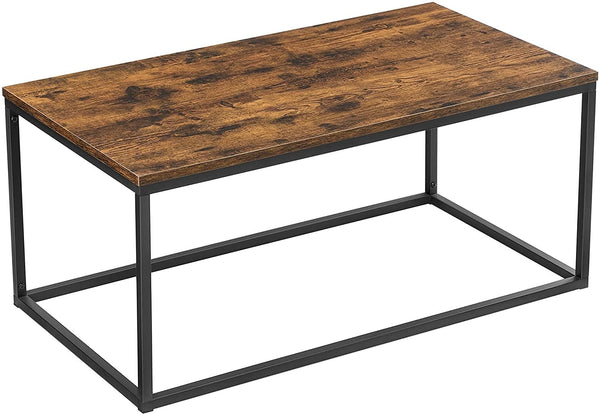 Coffee Table Open Rectangle Living Room Table, Steel Frame, and Wood Panel - Fry's Superstore