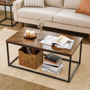 Coffee Table Open Rectangle Living Room Table, Steel Frame, and Wood Panel - Fry's Superstore