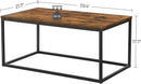 Coffee Table Open Rectangle Living Room Table, Steel Frame, and Wood Panel - Fry's Superstore