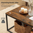 Coffee Table Open Rectangle Living Room Table, Steel Frame, and Wood Panel - Fry's Superstore