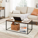 Coffee Table Open Rectangle Living Room Table, Steel Frame, and Wood Panel - Fry's Superstore