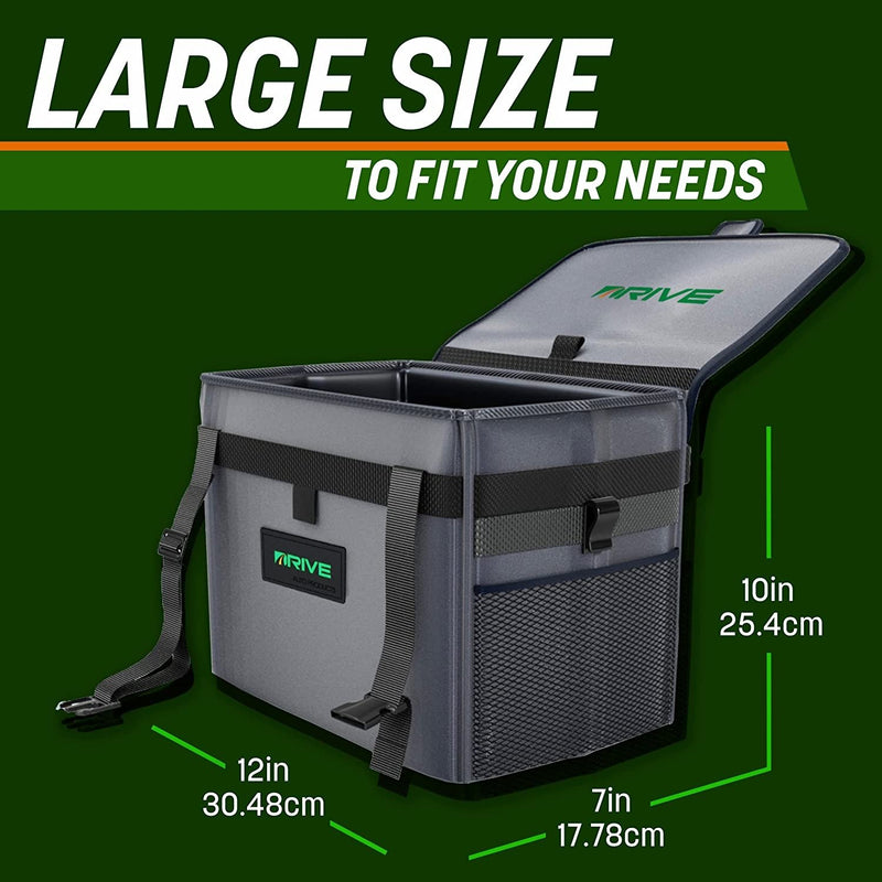 Collapsible, Leakproof Auto Car Trash Can Garbage Bin with Adjustable Strap and 20 Trash Bags - Fry's Superstore