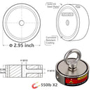 Combined 1100lb Fishing Magnet Kit, Super Strong Powerful Magnetic for Retrieving Treasure - Fry's Superstore
