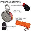 Combined 1100lb Fishing Magnet Kit, Super Strong Powerful Magnetic for Retrieving Treasure - Fry's Superstore