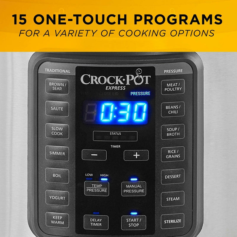 Crock-Pot Multi Function 10 Quart Express Home Food Cooker, Stainless Steel - Fry's Superstore