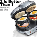 Dual Breakfast Sandwich Maker with Timer, Silver (25490A) - Fry's Superstore