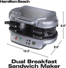 Dual Breakfast Sandwich Maker with Timer, Silver (25490A) - Fry's Superstore