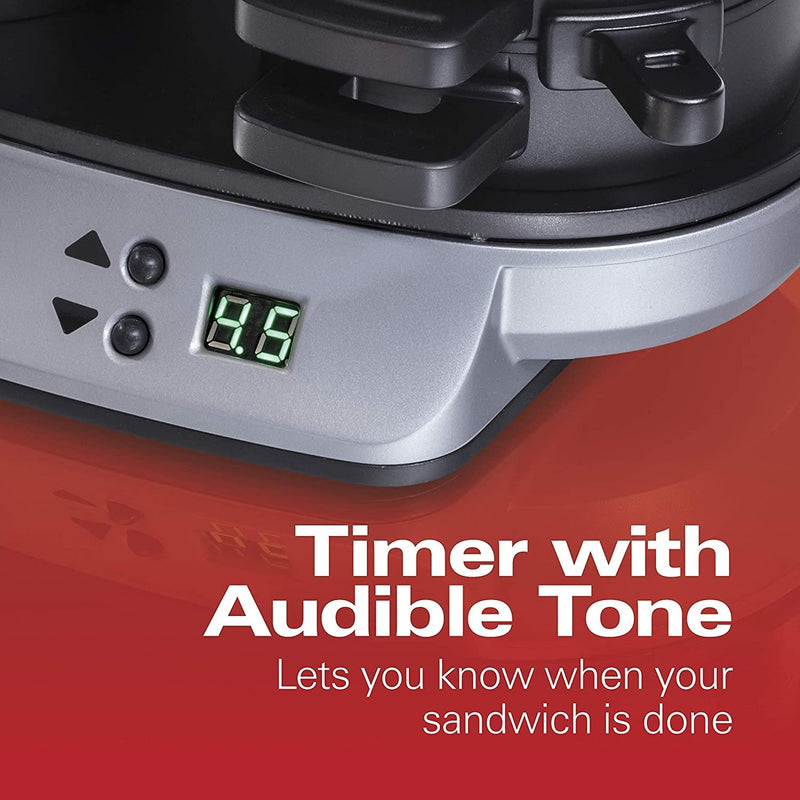 Dual Breakfast Sandwich Maker with Timer, Silver (25490A) - Fry's Superstore