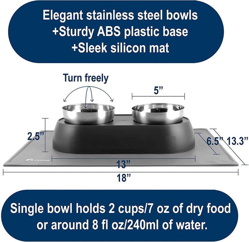 Elevated Cat Food Bowls with Silicone Feeding Mat for Cats, Kittens, Small Dogs - Fry's Superstore