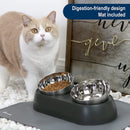 Elevated Cat Food Bowls with Silicone Feeding Mat for Cats, Kittens, Small Dogs - Fry's Superstore