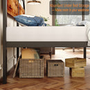 Full-Size Platform Bed Frame with Rustic Solid Wood Headboard, No Box Spring Needed - Fry's Superstore